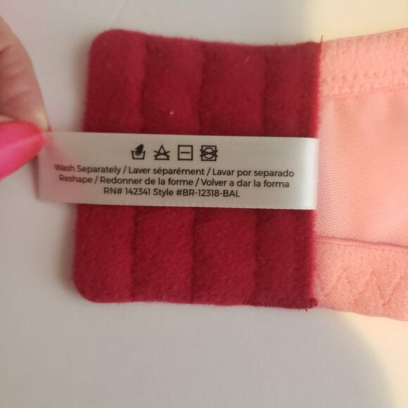 Adore Me Bra Womens 44D Pink Hearts Lace Mesh Balconette Underwire BR-12318-BAL - Picture 8 of 10